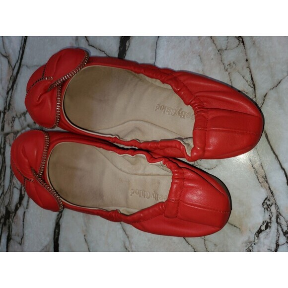 See‎ by Chloe Clara Zipper-Bow Ballerina Flat Pink Leather EU 36 US 5.5 - Picture 8 of 9